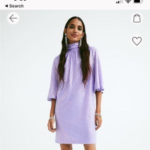 H&M Lavender (Haze) Sequin Open Back Dress NWT